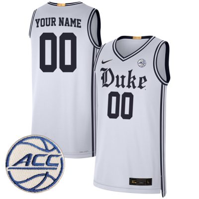 Custom Duke Blue Devils Basketball White Jersey - All Stitched