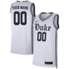 Custom Duke Blue Devils Basketball White Alternate Jersey - All Stitched