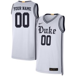 Alternative view of Custom Duke Blue Devils Basketball White Jersey - All Stitched