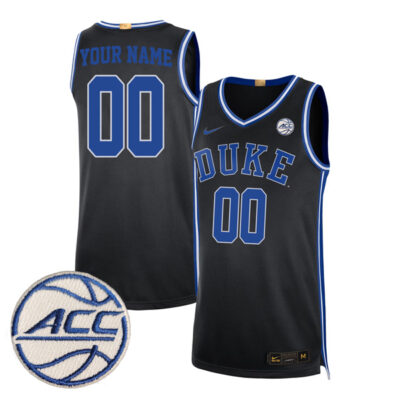 Custom Duke Blue Devils Basketball Black Jersey - All Stitched