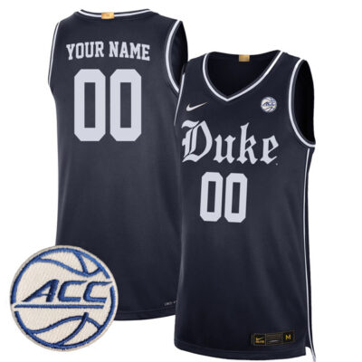 Custom Duke Blue Devils Basketball Navy Jersey - All Stitched
