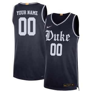 Custom Duke Blue Devils Basketball Navy Alternate Jersey - All Stitched