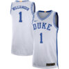 Zion Williamson Duke Blue Devils White Jersey - All Stitched