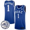 Zion Williamson Duke Blue Devils Basketball Blue Limited Jersey - All Stitched