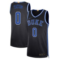Alternative view of Jayson Tatum Duke Blue Devils Basketball Black Jersey - All Stitched