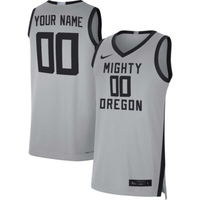 Alternative view of Custom Oregon Ducks College Basketball Limited Gray Jersey - All Stitched