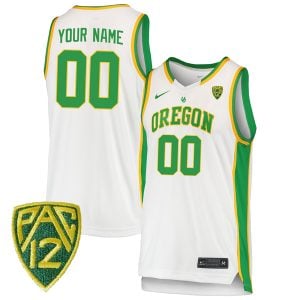 Oregon Ducks College Basketball White Throwback Custom Jersey - All Stitched