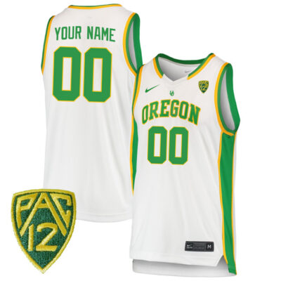 Oregon Ducks College Basketball White Throwback Custom Jersey - All Stitched