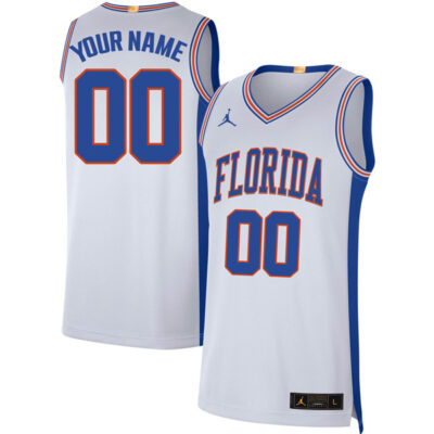 Alternative view of Florida Gators College Basketball 1994 Final Four Throwback White Custom Jersey - All Stitched