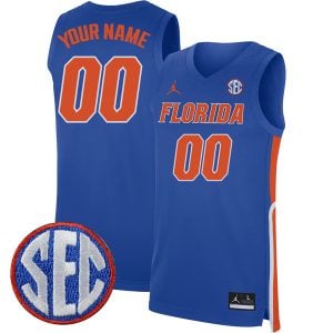 Florida Gators College Basketball Royal Blue Custom Jersey - All Stitched