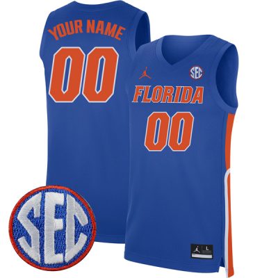 Florida Gators College Basketball Royal Blue Custom Jersey - All Stitched