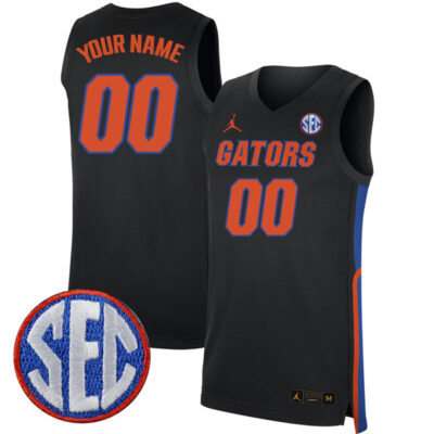 Florida Gators College Basketball Black Custom Jersey - All Stitched