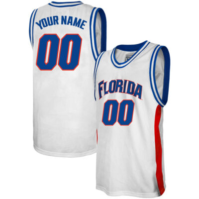 Alternative view of Florida Gators College Basketball Retro Alumni White Custom Jersey - All Stitched