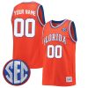 Florida Gators College Basketball Retro Alumni Orange Custom Jersey - All Stitched