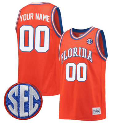 Florida Gators College Basketball Retro Alumni Orange Custom Jersey - All Stitched