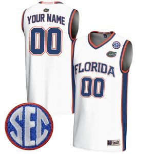 Florida Gators College Basketball Gameday Greats Number 70 White Custom Jersey - All Stitched