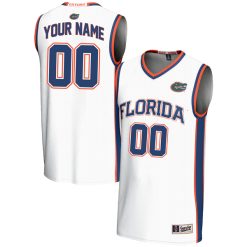 Alternative view of Florida Gators College Basketball Gameday Greats Number 70 White Custom Jersey - All Stitched