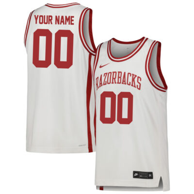 Alternative view of Arkansas Razorbacks College Basketball White Game Custom Jersey - All Stitched