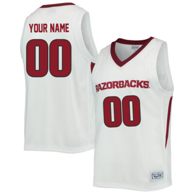 Alternative view of Arkansas Razorbacks College Basketball Alumni Commemorative Retro White Custom Jersey - All Stitched