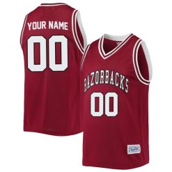 Alternative view of Arkansas Razorbacks College Basketball Alumni Commemorative Classic Retro Cardinal Custom Jersey - All Stitched