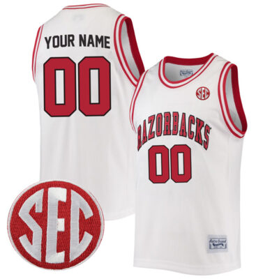 Arkansas Razorbacks College Basketball Alumni Commemorative Classic Retro White Custom Jersey - All Stitched
