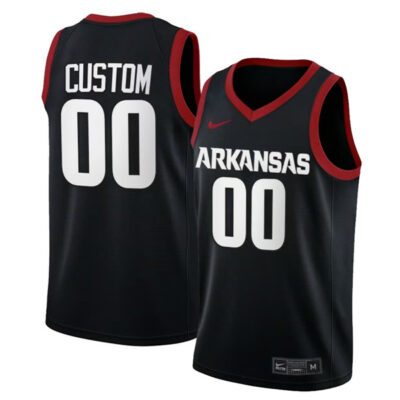 Alternative view of Arkansas Razorbacks College Basketball Black Limited Custom Jersey - All Stitched