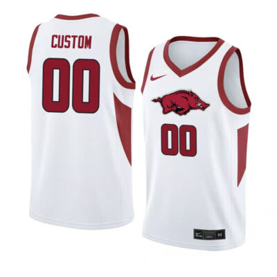 Alternative view of Arkansas Razorbacks College Basketball White Limited V2 Custom Jersey - All Stitched