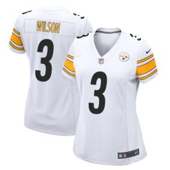 Alternative view of Russell Wilson Pittsburgh Steelers White Game Jersey - All Stitched