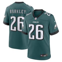 Saquon Barkley Philadelphia Eagles Midnight Green Game Jersey - All Stitched