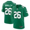 Saquon Barkley Philadelphia Eagles Green Throwback Game Jersey - All Stitched