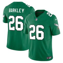 Saquon Barkley Philadelphia Eagles Green Throwback Vapor F.U.S.E Limited Jersey - All Stitched