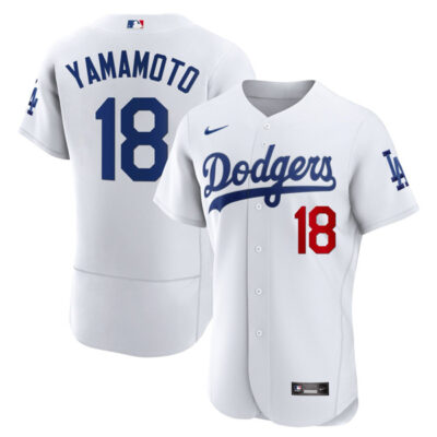 Yoshinobu Yamamoto Los Angeles Dodgers White Home Jersey - All Stitched