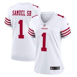 Alternative view of Deebo Samuel Sr. San Francisco 49ers White Road Game Jersey - All Stitched