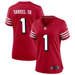 Alternative view of Deebo Samuel Sr. San Francisco 49ers Red Alternate Home Game Jersey - All Stitched