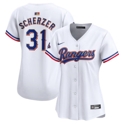 Alternative view of Max Scherzer Texas Rangers 2024 Gold Collection Jersey - All Stitched
