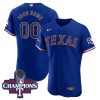 Texas Rangers 2024 Gold Collection Royal Custom Jersey - All Stitched