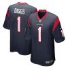 Stefon Diggs Houston Texans Navy Game Jersey - All Stitched