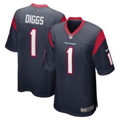 Stefon Diggs Houston Texans Navy Game Jersey - All Stitched