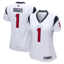 Alternative view of Stefon Diggs Houston Texans White Game Jersey - All Stitched