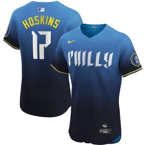 Rhys Hoskins Philadelphia Phillies 2024 Blue City Connect "Philly" Jersey - All Stitched