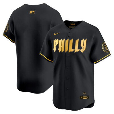 Philadelphia Phillies 2024 Black Gold City Connect "Philly" Team Limited Jersey - All Stitched