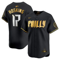 Rhys Hoskins Philadelphia Phillies 2024 Black Gold City Connect "Philly" Limited Jersey - All Stitched