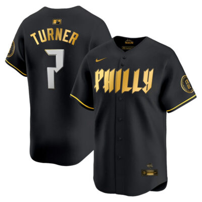 Trea Turner Philadelphia Phillies 2024 Black Gold City Connect "Philly" Limited Jersey - All Stitched
