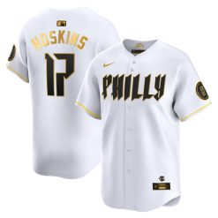 Rhys Hoskins Philadelphia Phillies 2024 White Gold City Connect "Philly" Limited Jersey - All Stitched