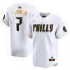 Trea Turner Philadelphia Phillies 2024 White Gold City Connect "Philly" Limited Jersey - All Stitched