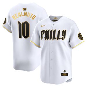 J.T. Realmuto Philadelphia Phillies 2024 White Gold City Connect "Philly" Limited Jersey - All Stitched