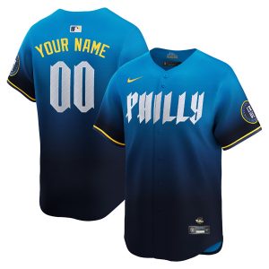 Custom Philadelphia Phillies 2024 Blue City Connect "Philly" Limited Jersey - All Stitched