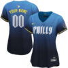 Women's Philadelphia Phillies 2024 Blue City Connect "Philly" Custom Jersey - All Stitched
