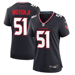 Alternative view of Will Anderson Jr Houston Texans Navy Game Jersey - All Stitched