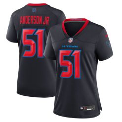 Alternative view of Will Anderson Jr Houston Texans 2nd Navy Game Jersey - All Stitched